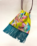 Elpis Large Mustard Luxury Silk Shoulder Handbag Eleni Malami