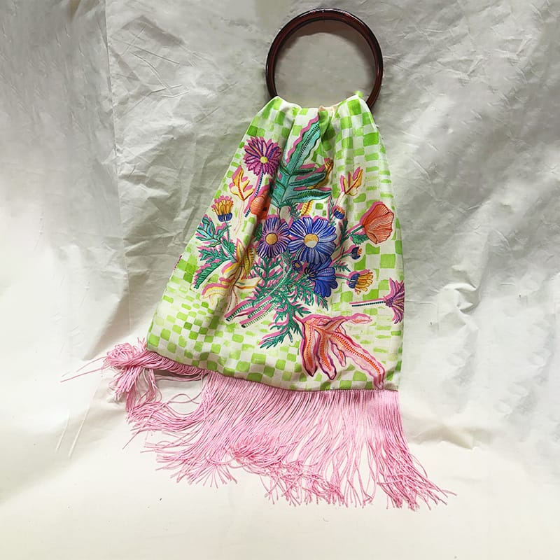 Euphoria Lime Large Silk Luxury Handbag Eleni Malami