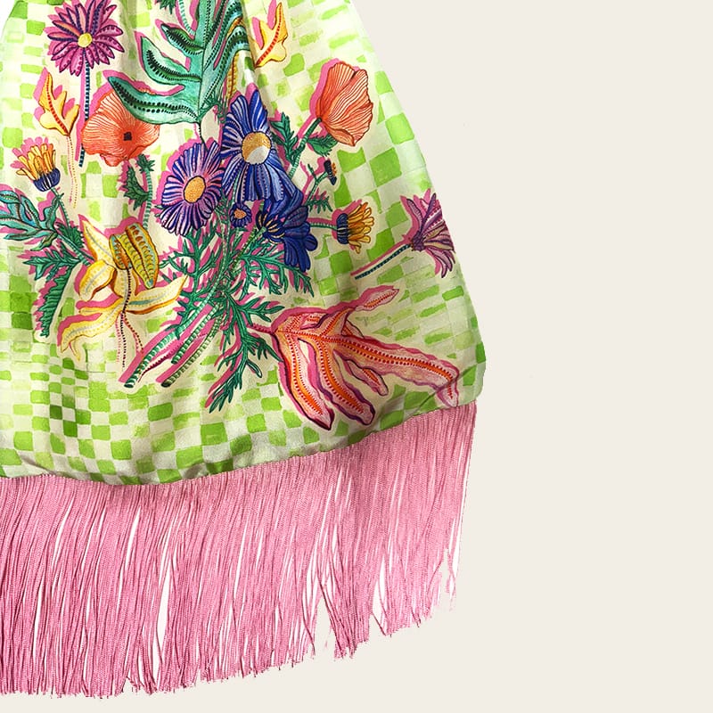 Euphoria Lime Large Silk Luxury Handbag Eleni Malami