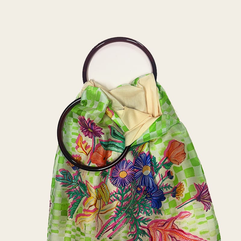 Euphoria Lime Large Silk Luxury Handbag Eleni Malami