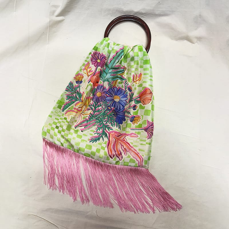 Euphoria Lime Large Silk Luxury Handbag Eleni Malami
