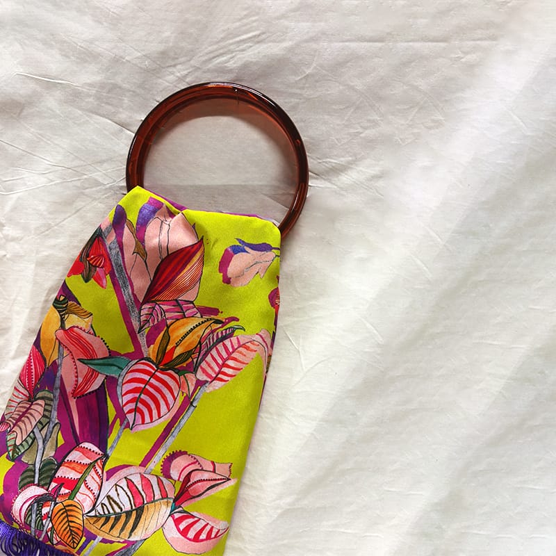 Euphoria Lime Silk Luxury Handbag Eleni Malami