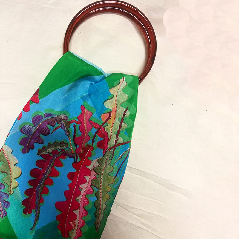 Fern Green Silk Luxury Handbag Eleni Malami