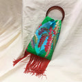 Fern Green Silk Luxury Handbag Eleni Malami