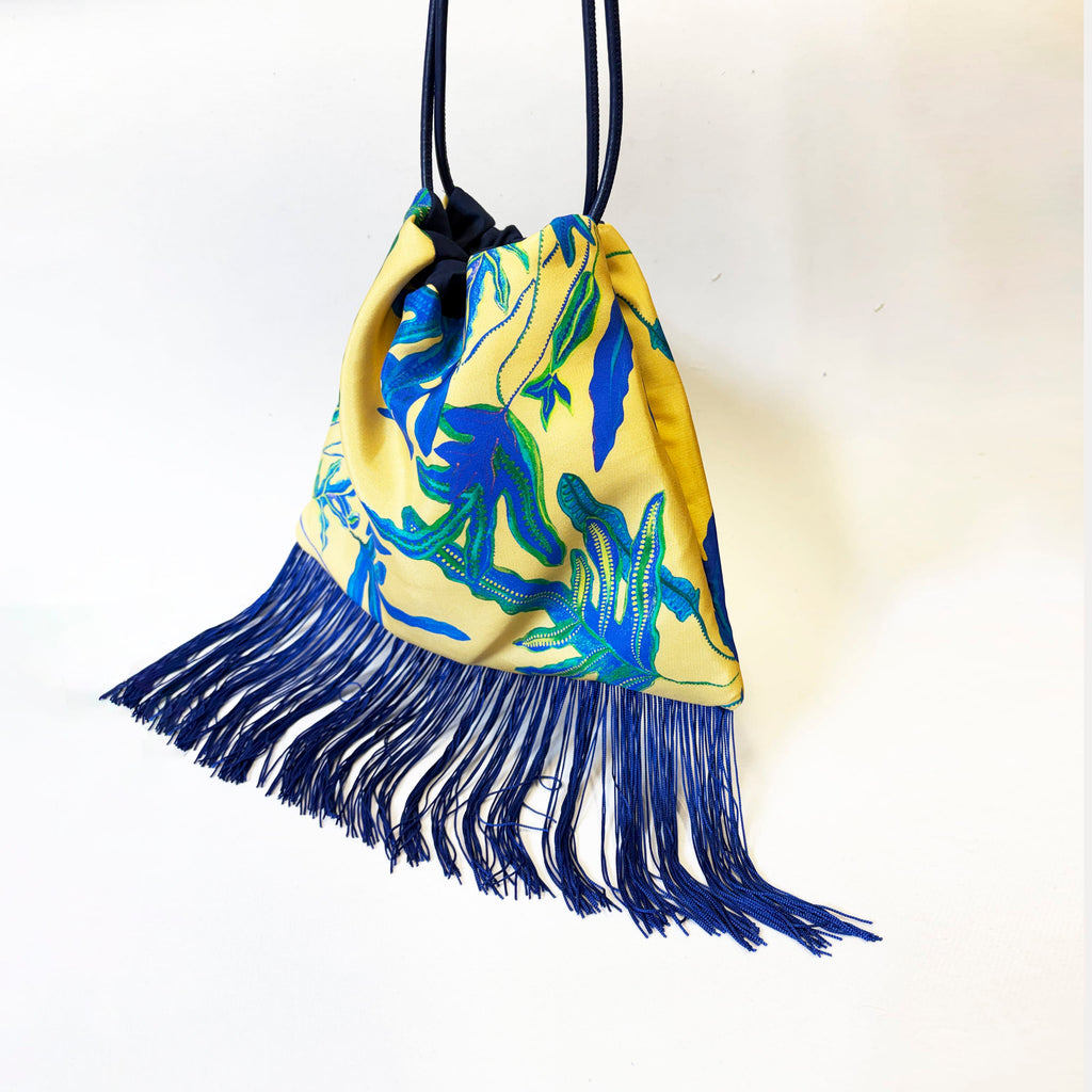 Fern Large Lemon Luxury Silk Shoulder Handbag Eleni Malami
