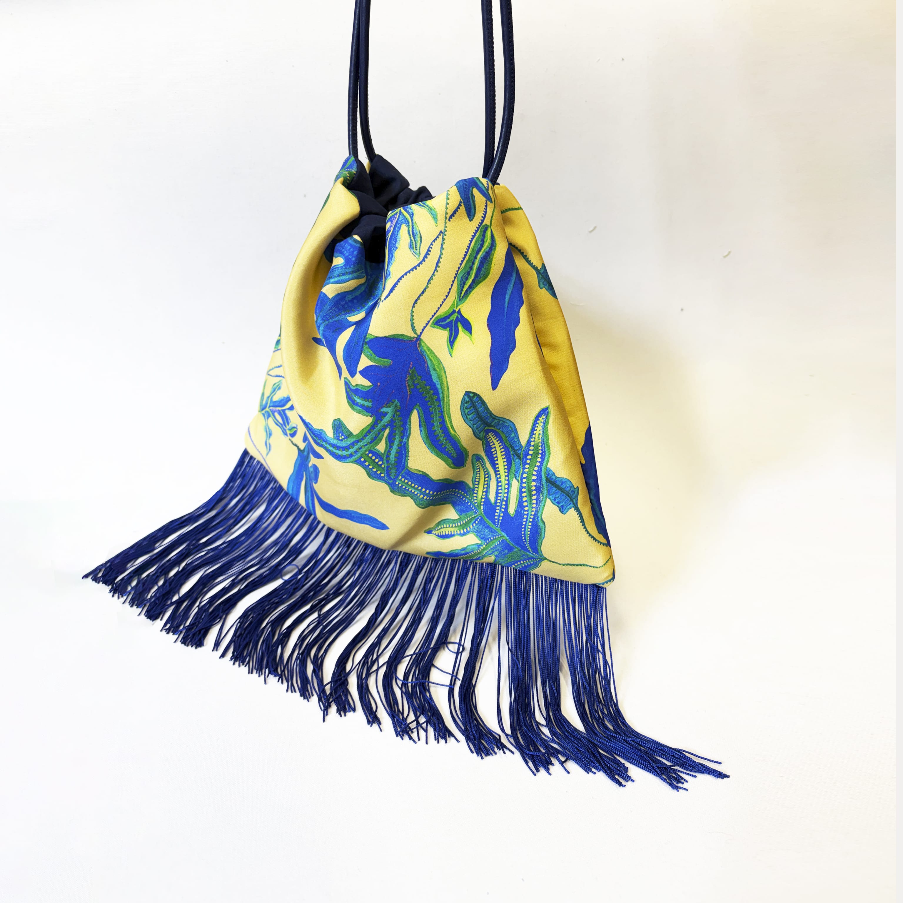 Fern Large Lemon Luxury Silk Shoulder Handbag Eleni Malami