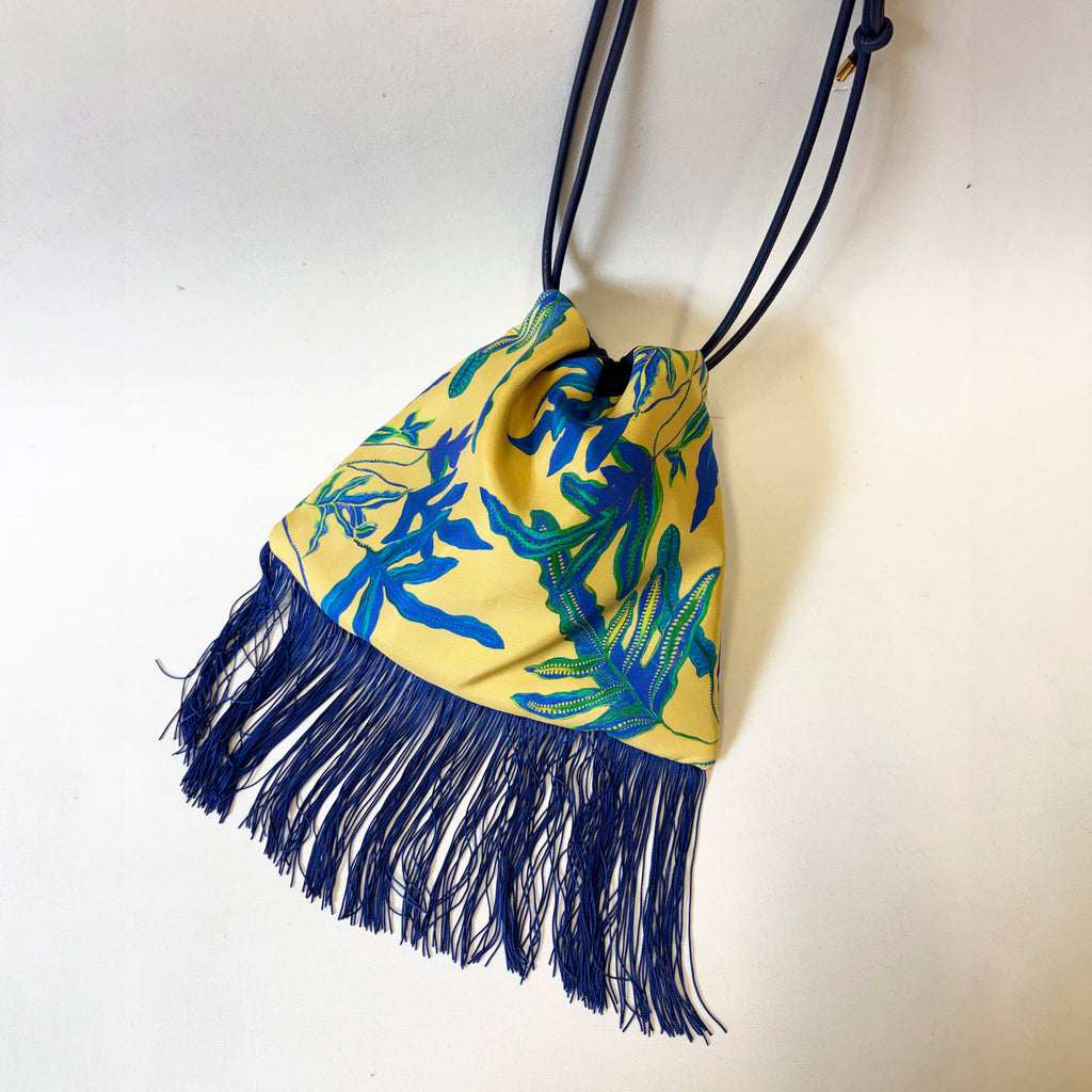 Fern Large Lemon Luxury Silk Shoulder Handbag Eleni Malami