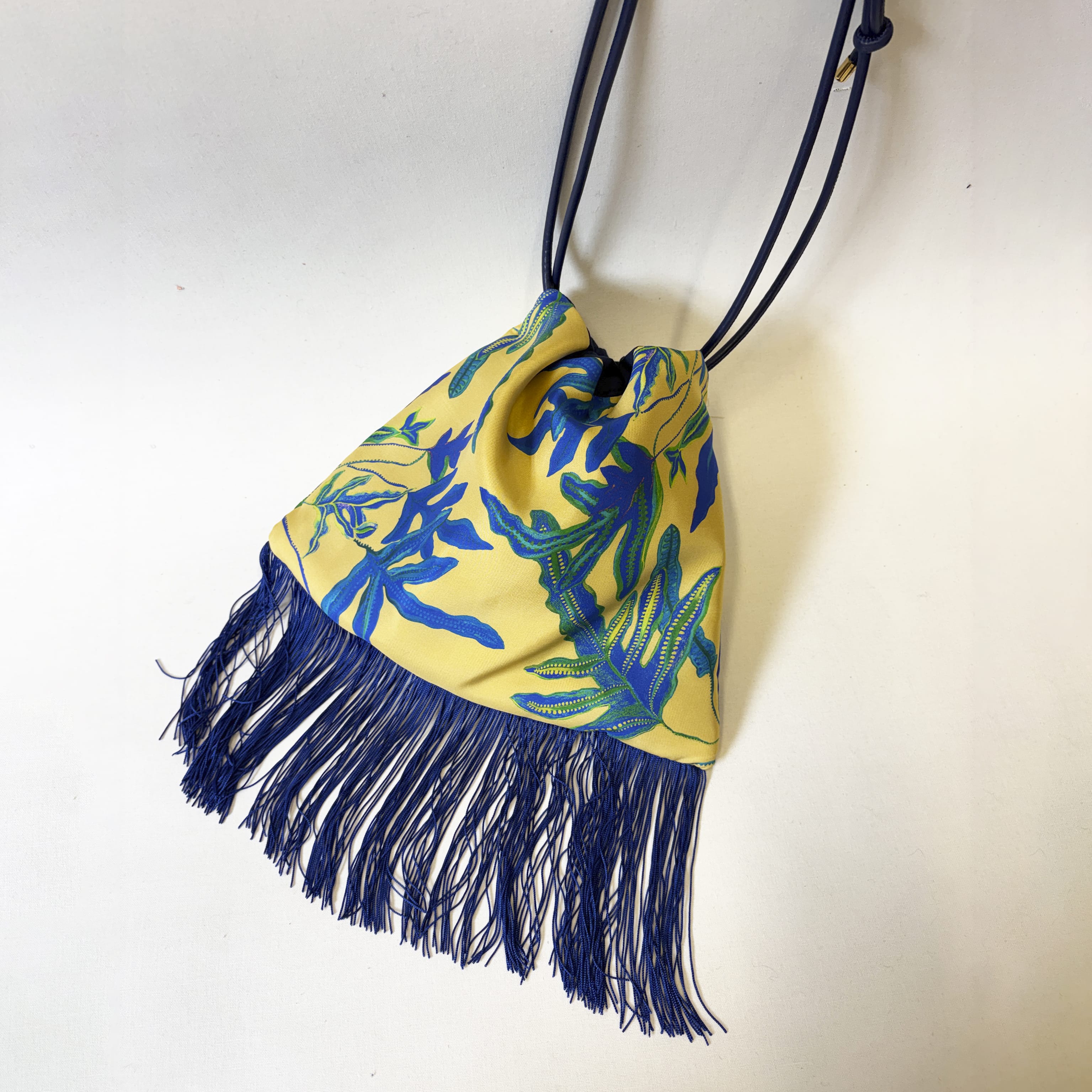 Fern Large Lemon Luxury Silk Shoulder Handbag Eleni Malami