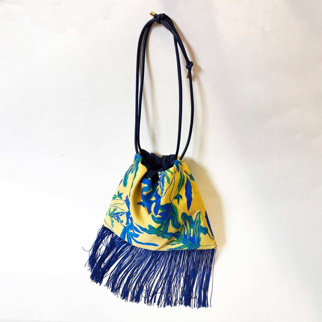 Fern Large Lemon Luxury Silk Shoulder Handbag Eleni Malami