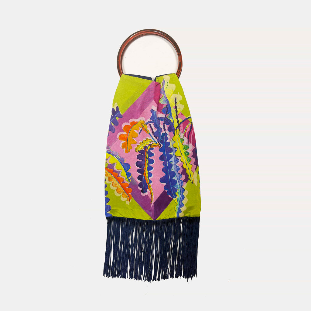 Fern Olive Silk Luxury Handbag Eleni Malami