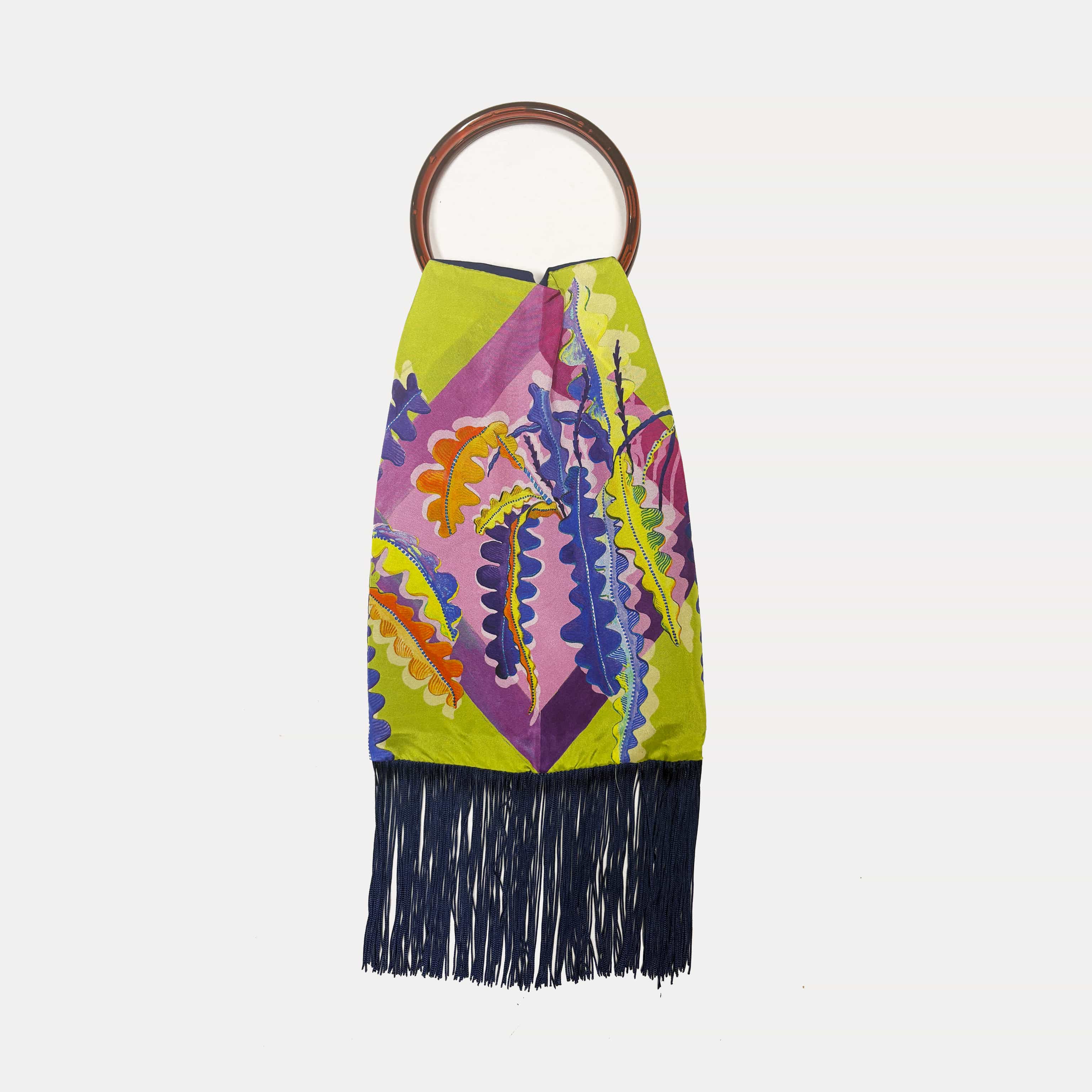 Fern Olive Silk Luxury Handbag Eleni Malami