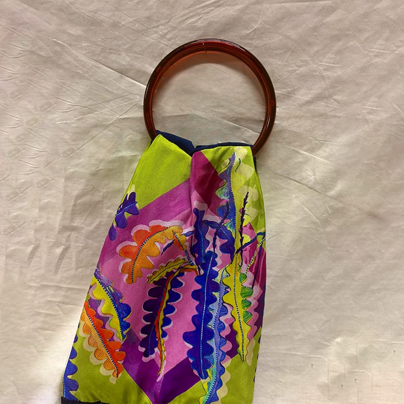 Fern Olive Silk Luxury Handbag Eleni Malami