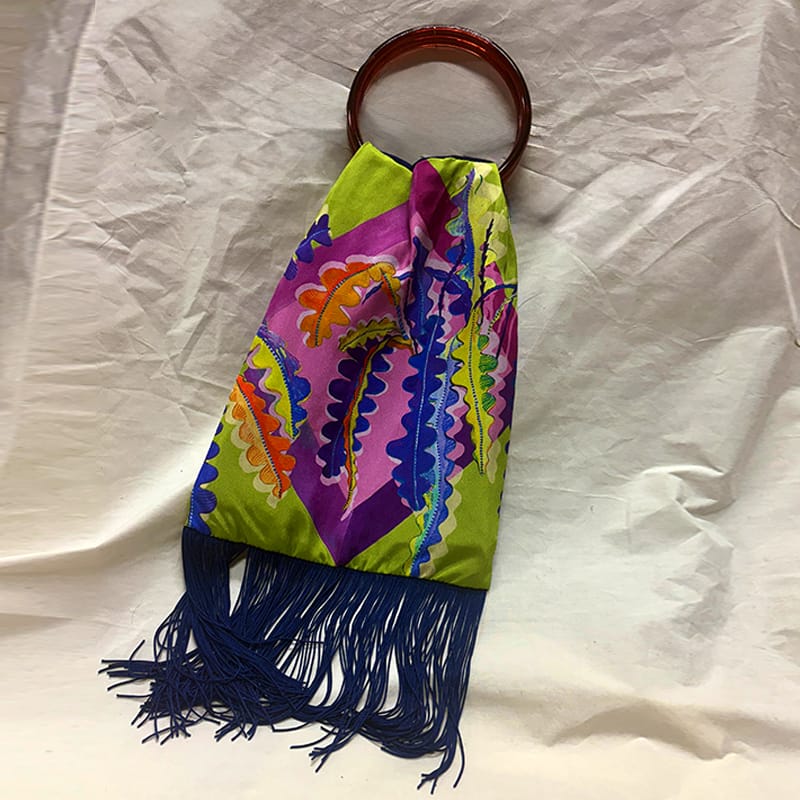 Fern Olive Silk Luxury Handbag Eleni Malami