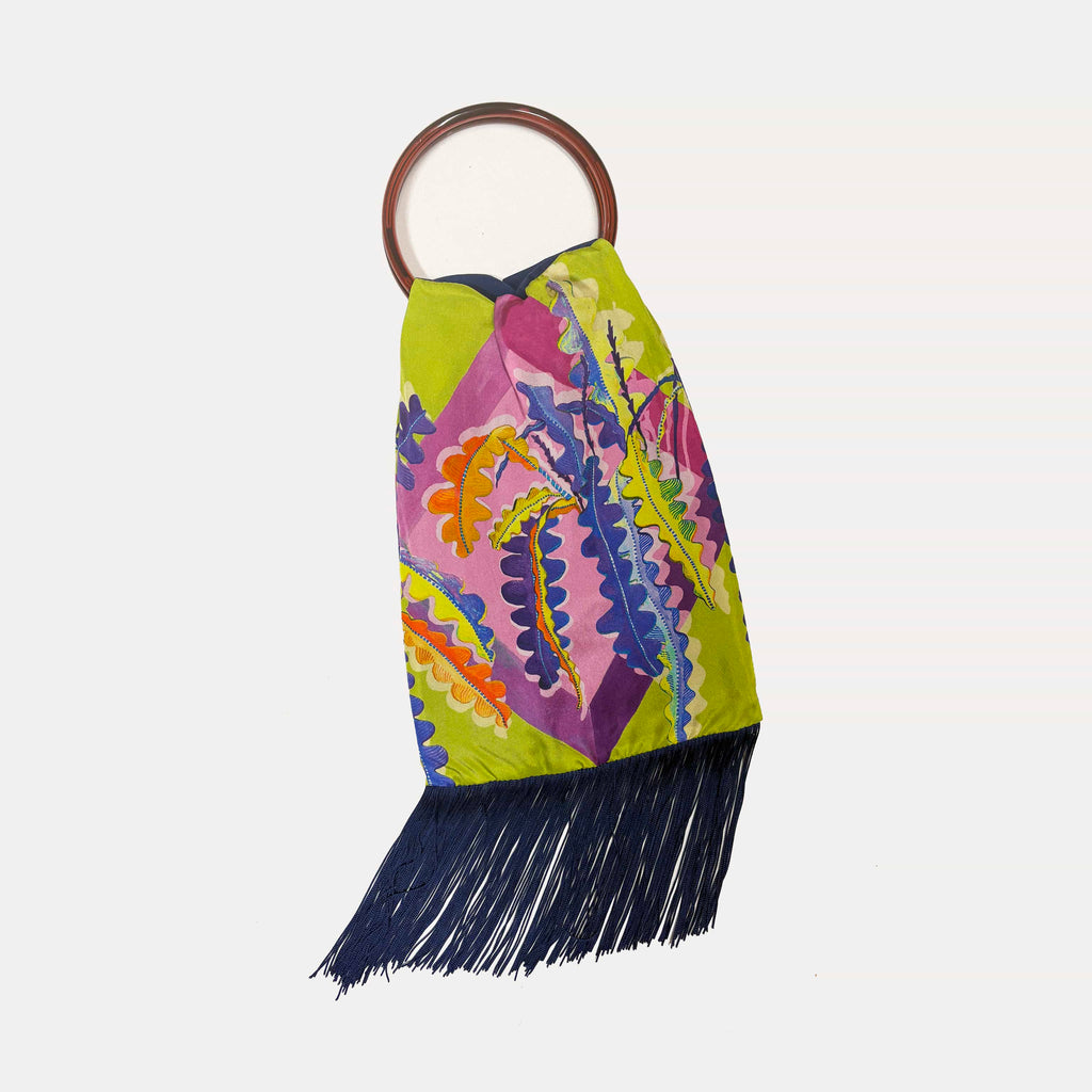 Fern Olive Silk Luxury Handbag Eleni Malami