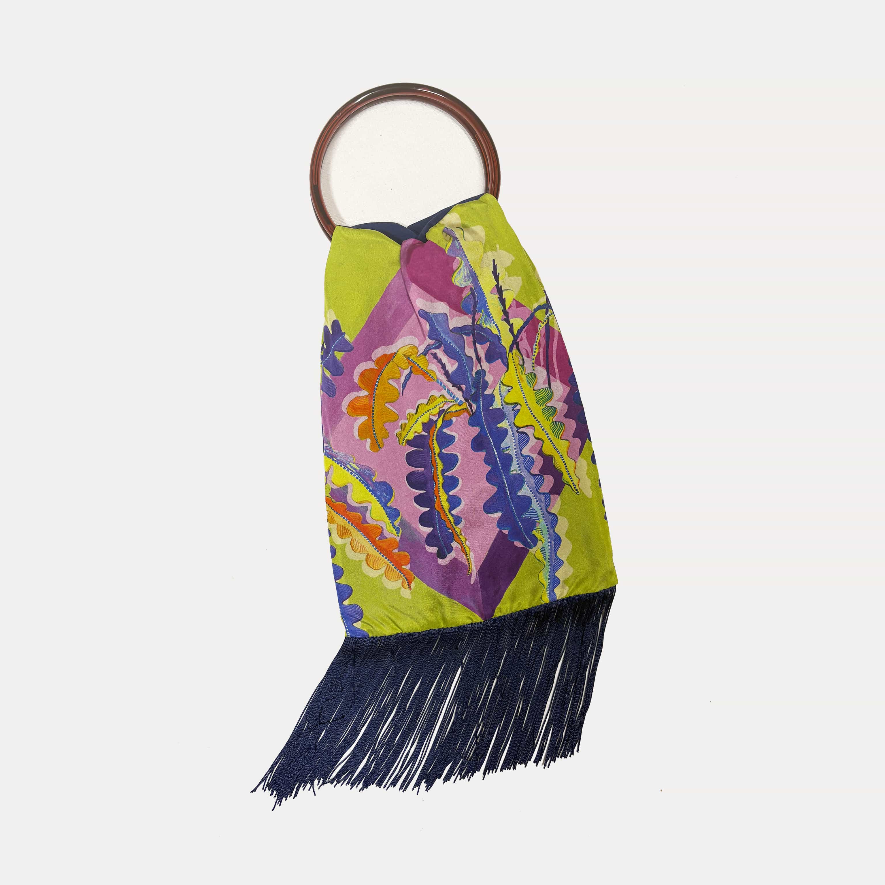 Fern Olive Silk Luxury Handbag Eleni Malami