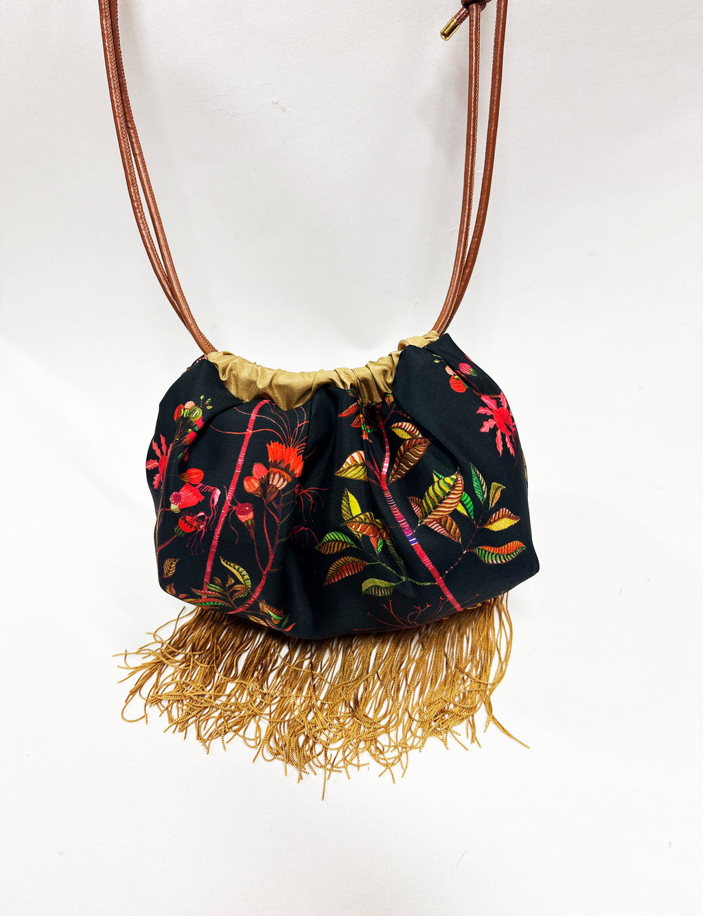 Ioli Black Cross Body Luxury Silk Handbag Eleni Malami