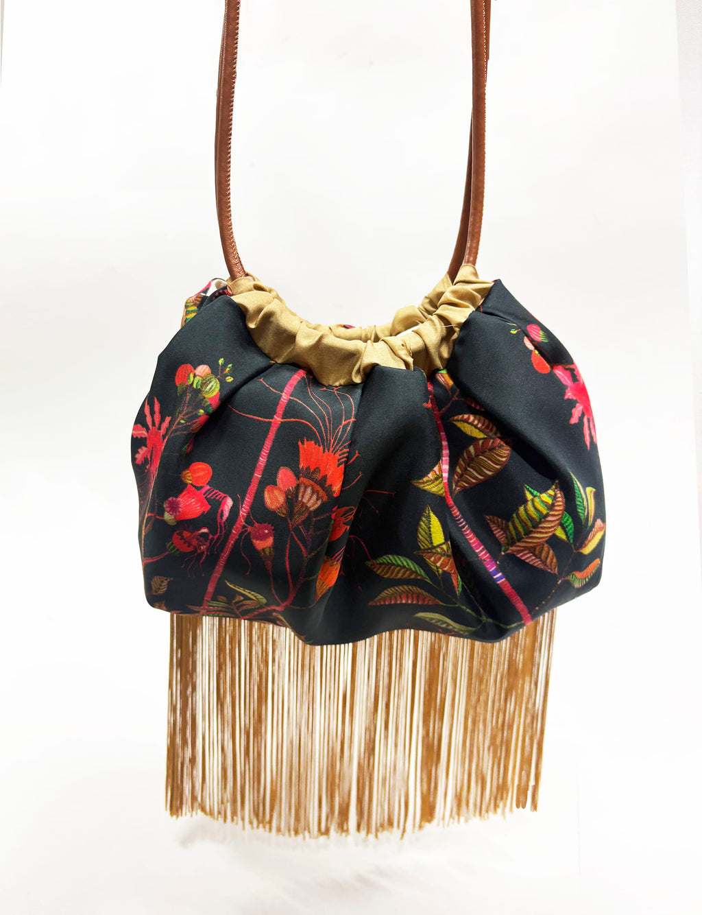 Ioli Black Cross Body Luxury Silk Handbag Eleni Malami