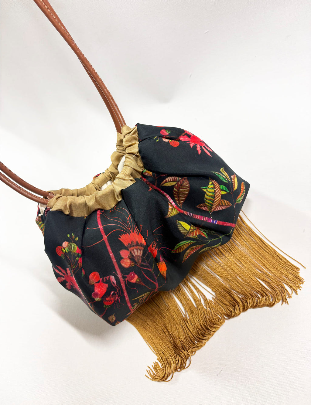 Ioli Black Cross Body Luxury Silk Handbag Eleni Malami