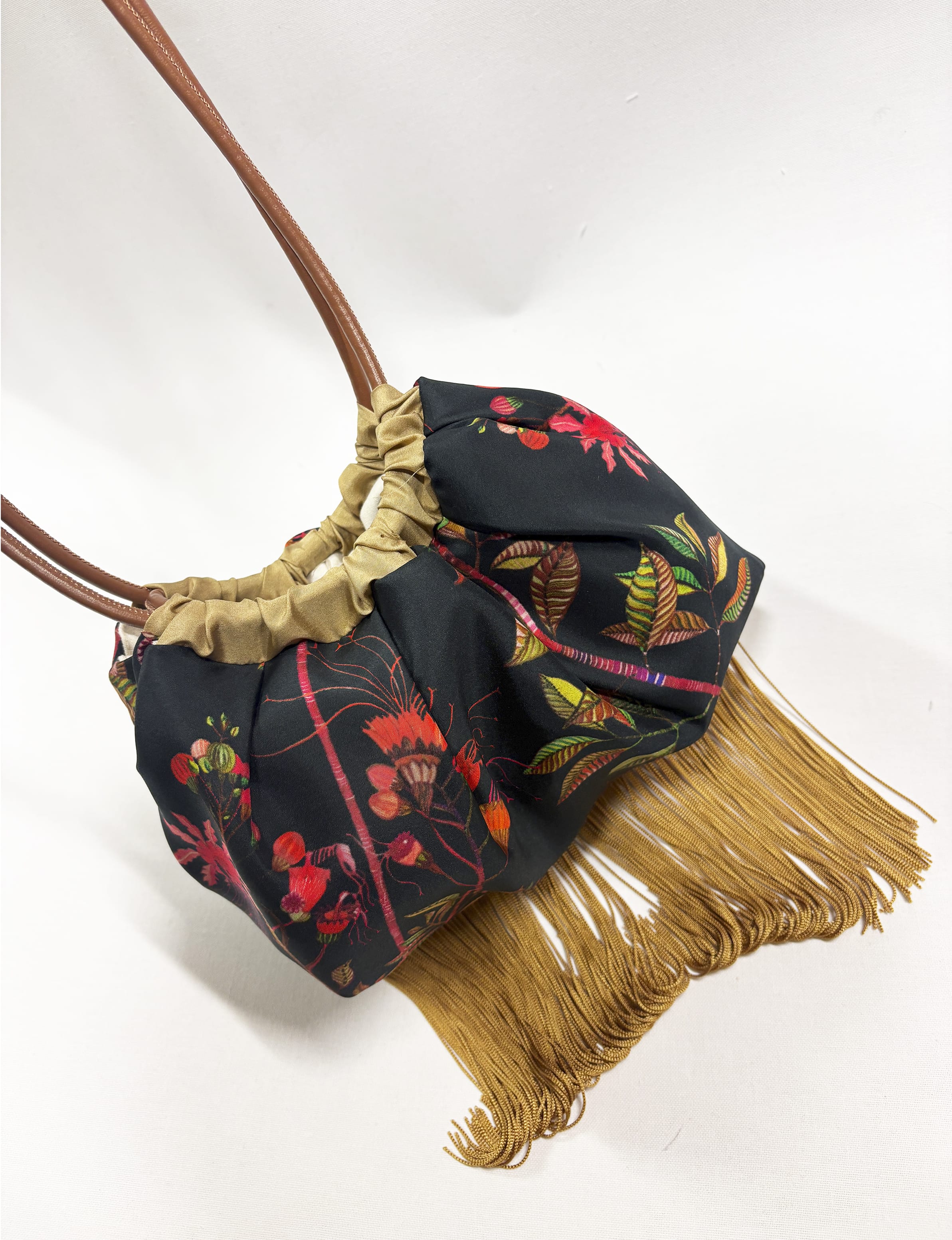 Ioli Black Cross Body Luxury Silk Handbag Eleni Malami