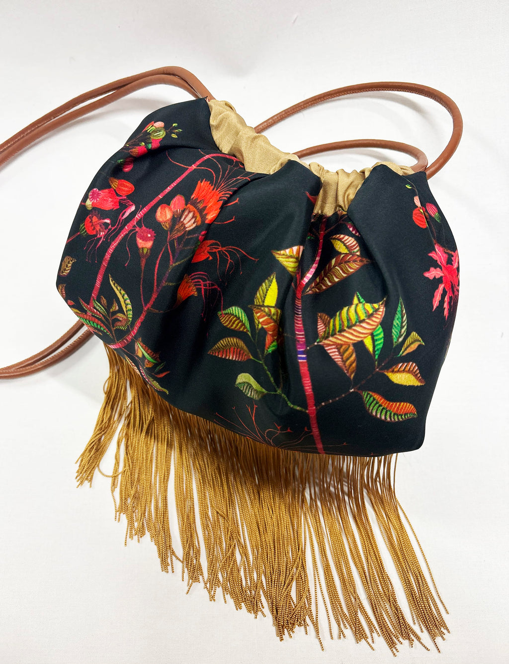 Ioli Black Cross Body Luxury Silk Handbag Eleni Malami