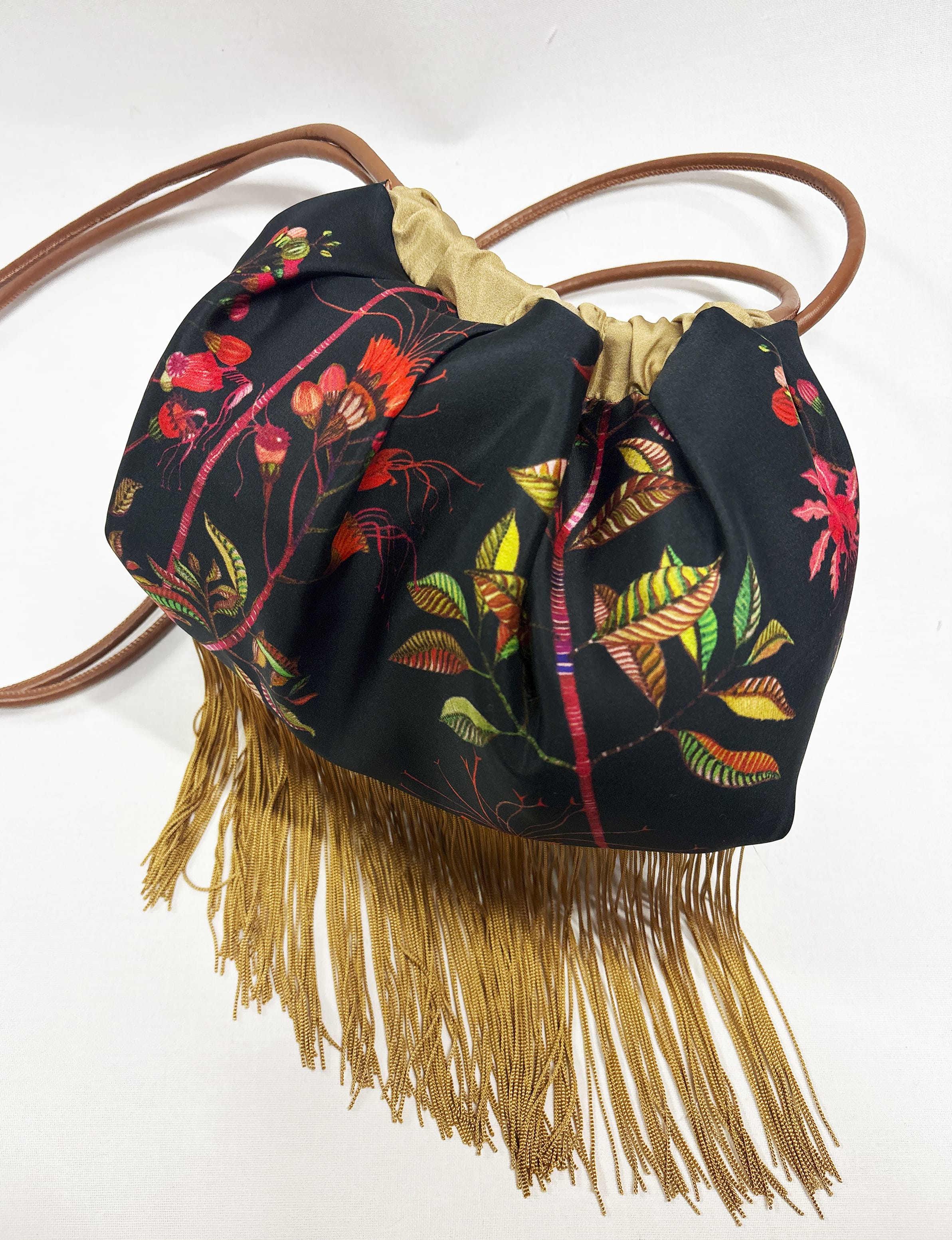 Ioli Black Cross Body Luxury Silk Handbag Eleni Malami
