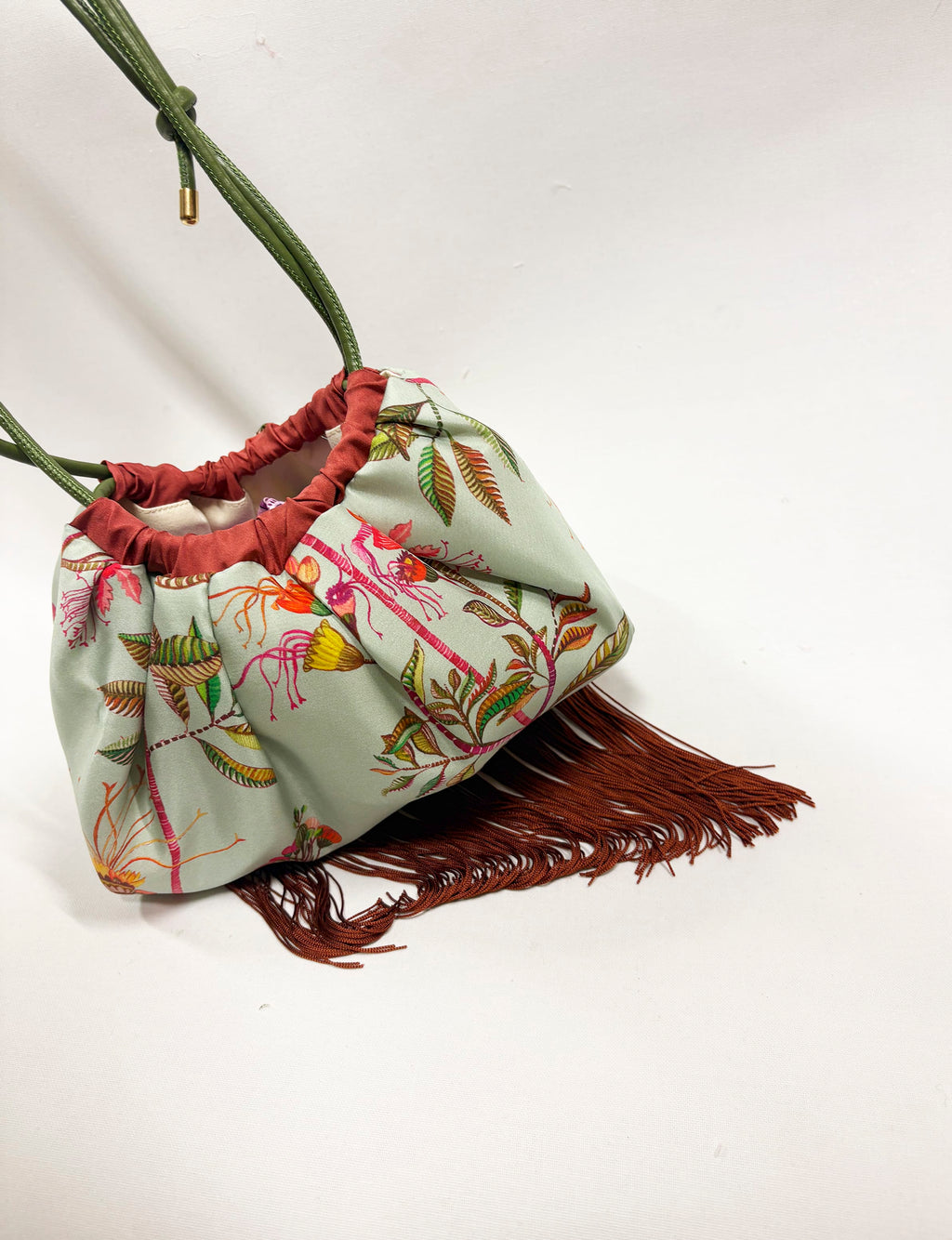 Ioli Pale Aqua Cross Body Luxury Silk Handbag Eleni Malami