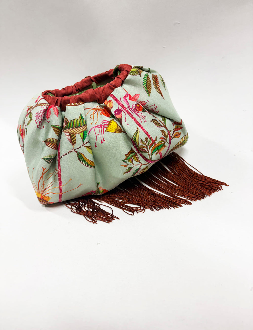 Ioli Pale Aqua Cross Body Luxury Silk Handbag Eleni Malami