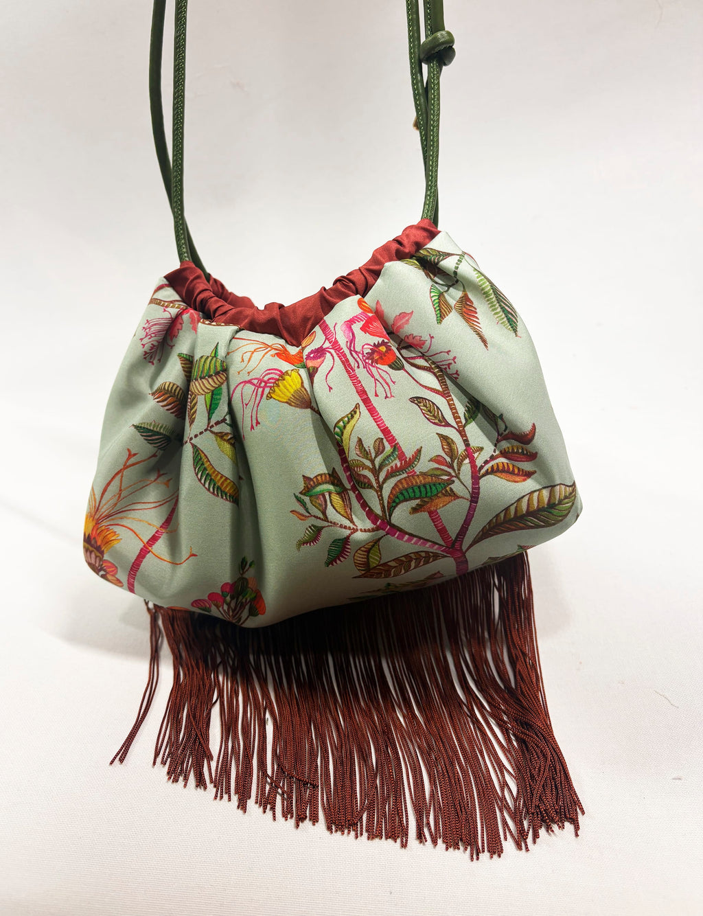 Ioli Pale Aqua Cross Body Luxury Silk Handbag Eleni Malami