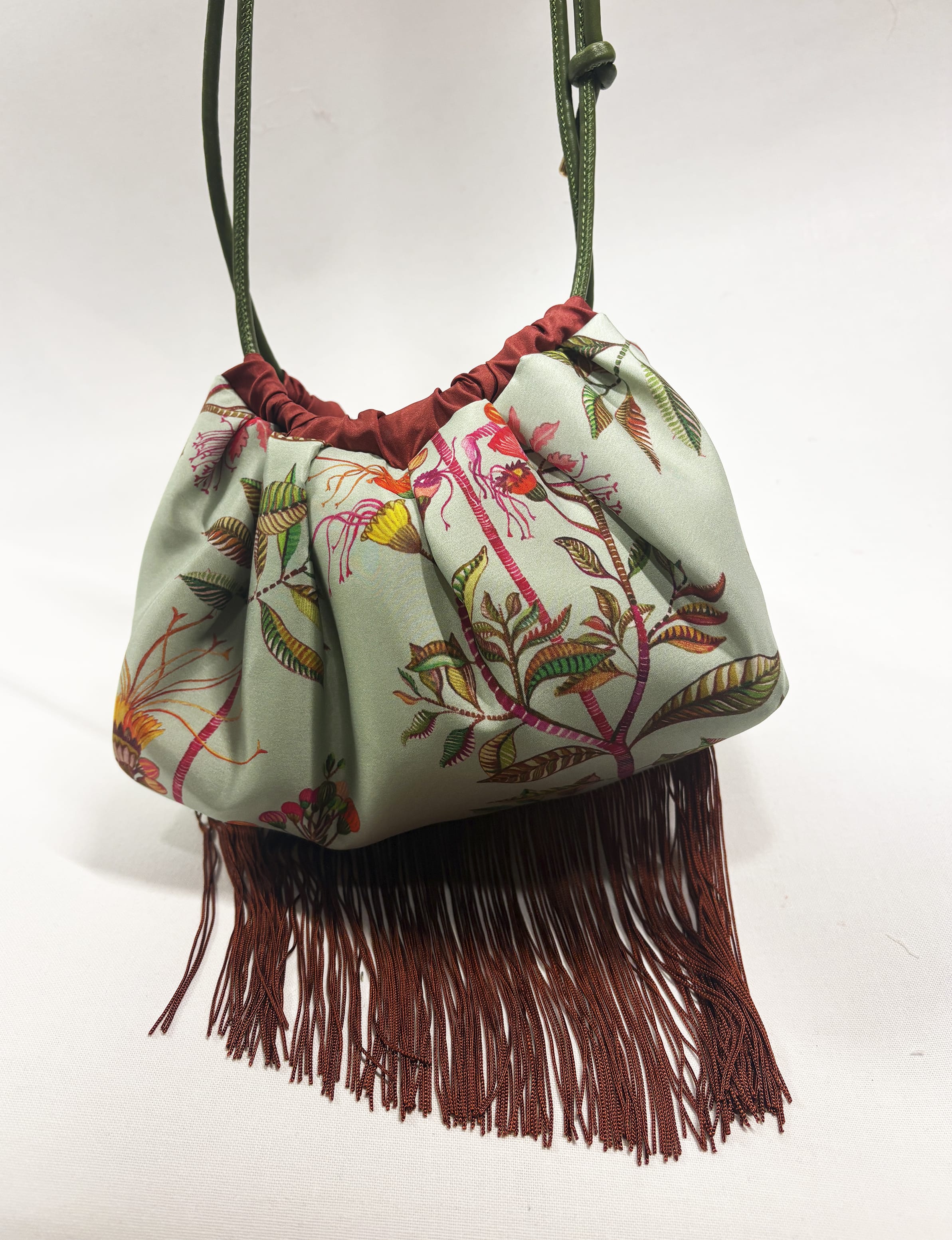 Ioli Pale Aqua Cross Body Luxury Silk Handbag Eleni Malami