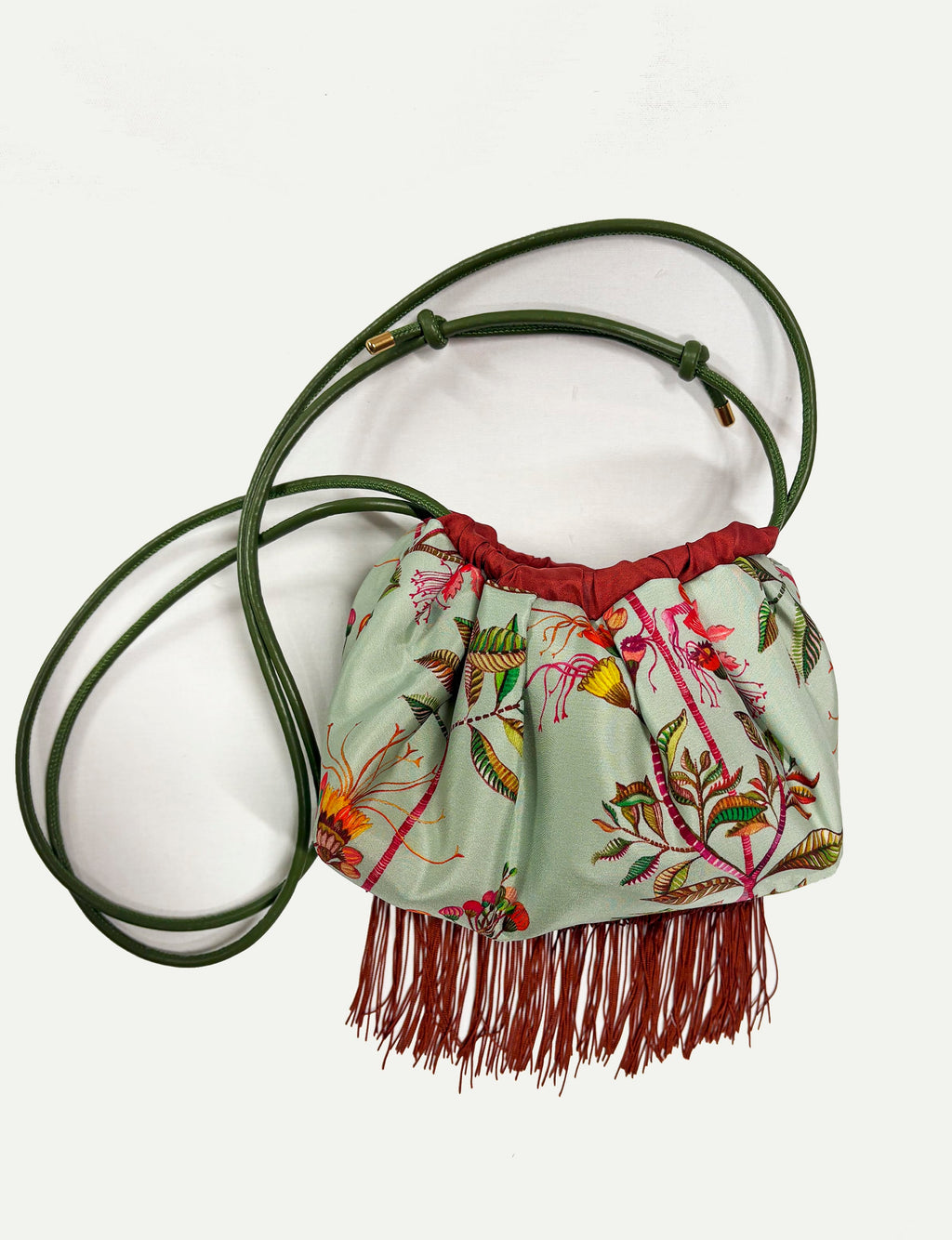 Ioli Pale Aqua Cross Body Luxury Silk Handbag Eleni Malami