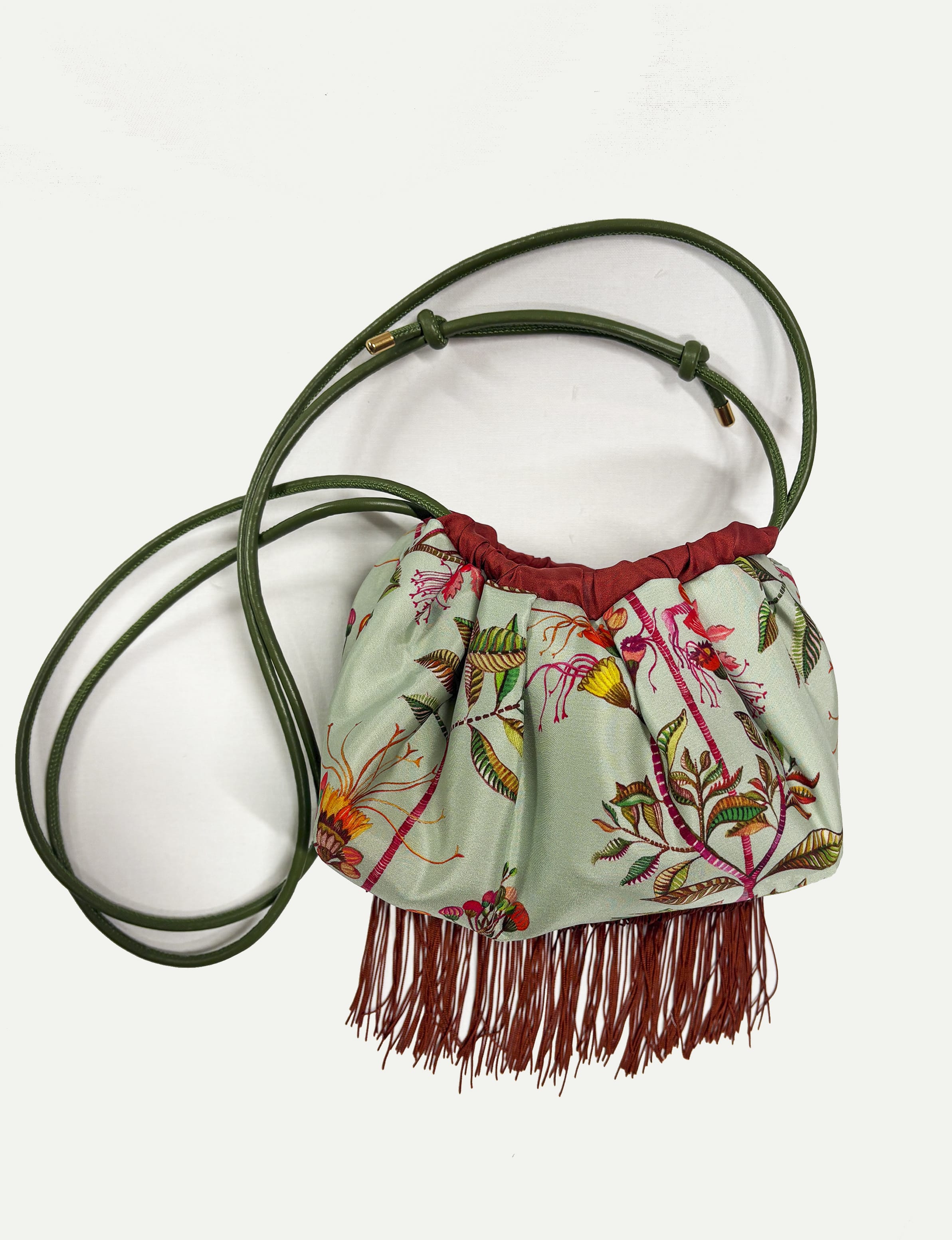 Ioli Pale Aqua Cross Body Luxury Silk Handbag Eleni Malami