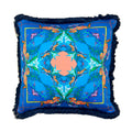 Margarita Blue Cushion - Luxury Handmade Fringe Throw Pillow Eleni Malami