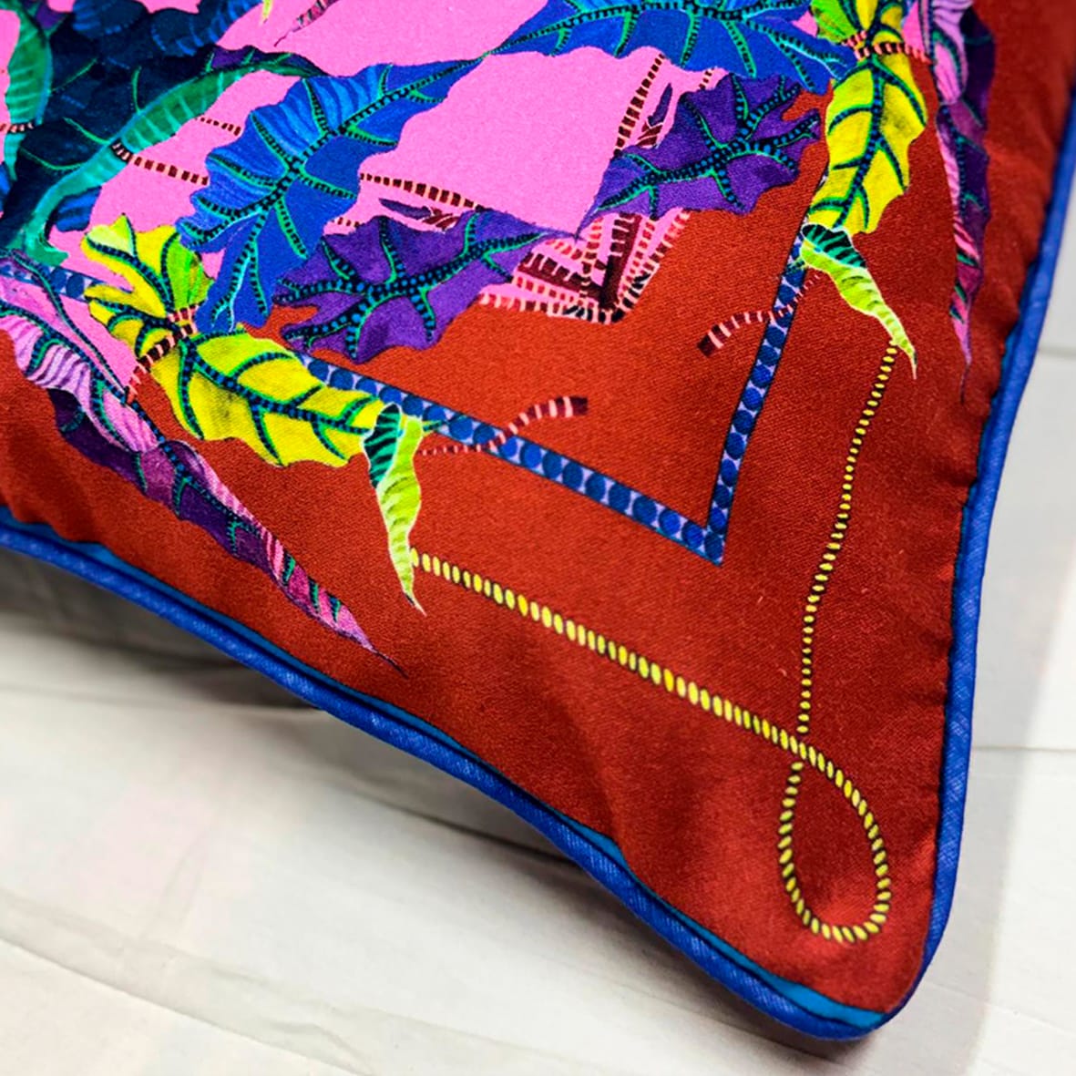 Margarita Red Cushion - Luxury Handmade Designer Throw Pillow Eleni Malami