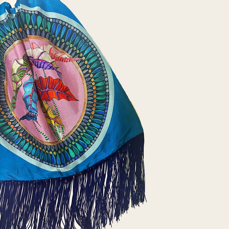 Margarita Turquoise Large Silk Luxury Handbag Eleni Malami