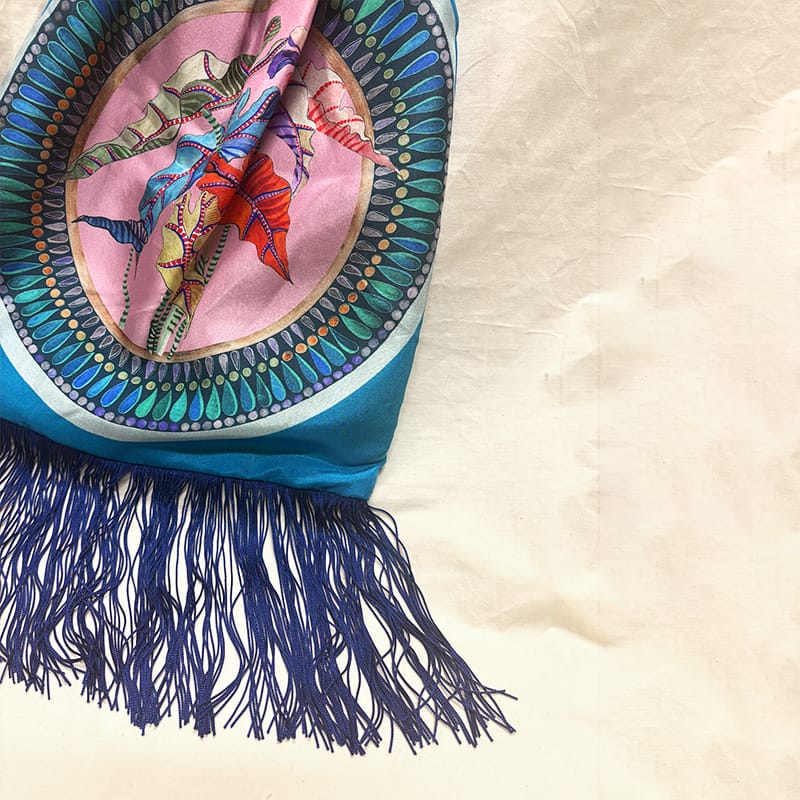 Margarita Turquoise Large Silk Luxury Handbag Eleni Malami