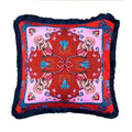 Exotic Monkey Cushion | Michelle Red Throw Pillow Eleni Malami