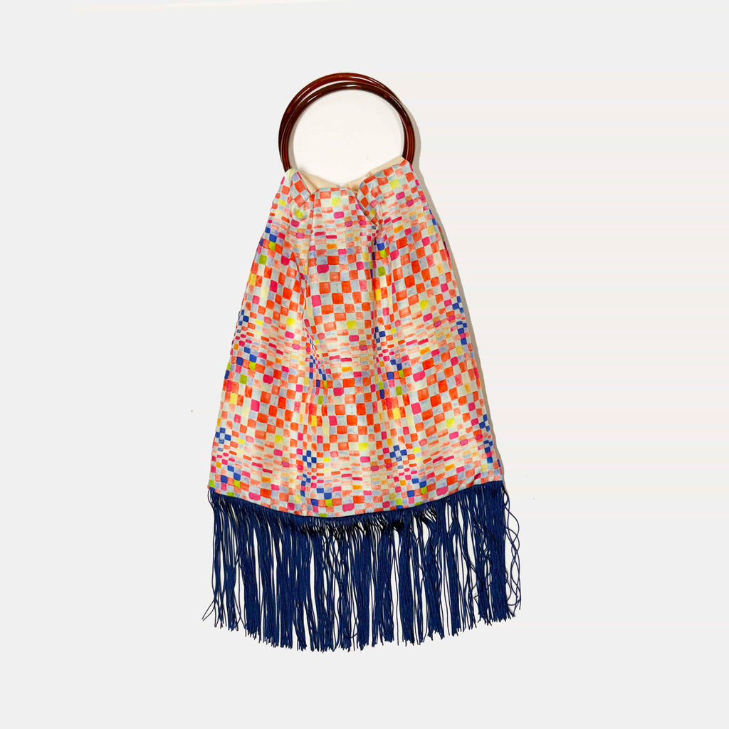 Talia Colourful Large Silk Luxury Handbag Eleni Malami