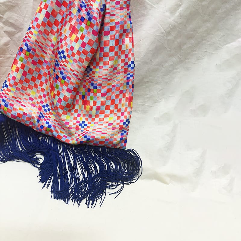 Talia Colourful Large Silk Luxury Handbag Eleni Malami