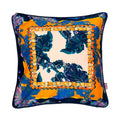 Luxurious Thea Navy Cushion Cover | Geometric Botanical Print Eleni Malami
