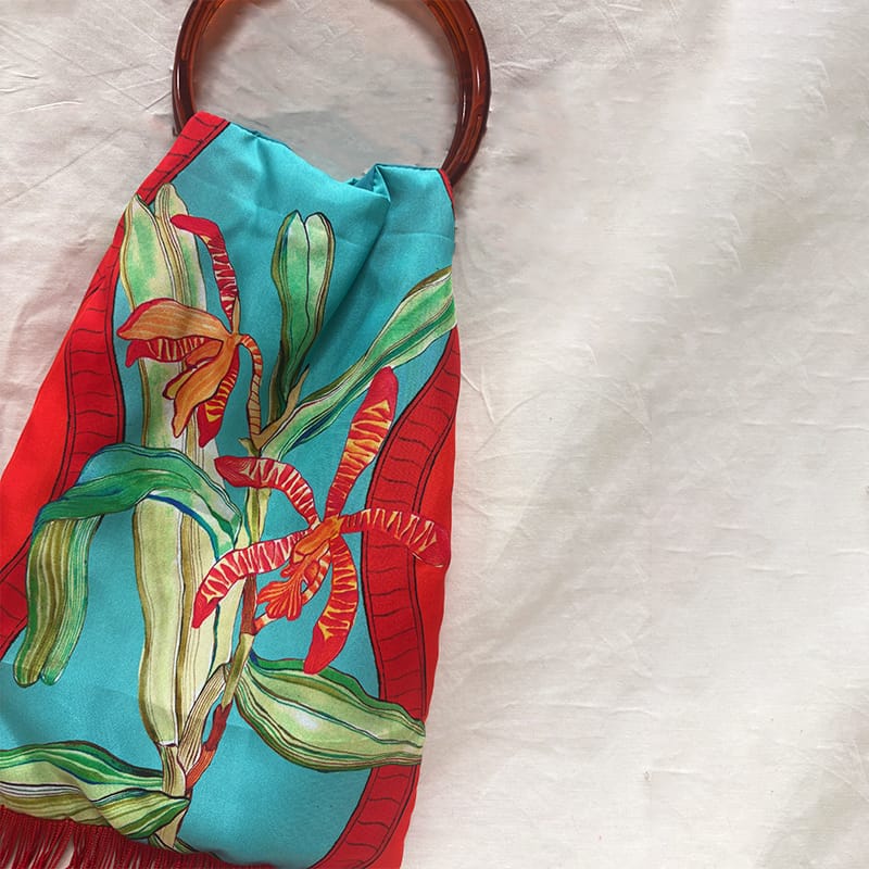 Tigerlily Azure Silk Luxury Handbag Eleni Malami
