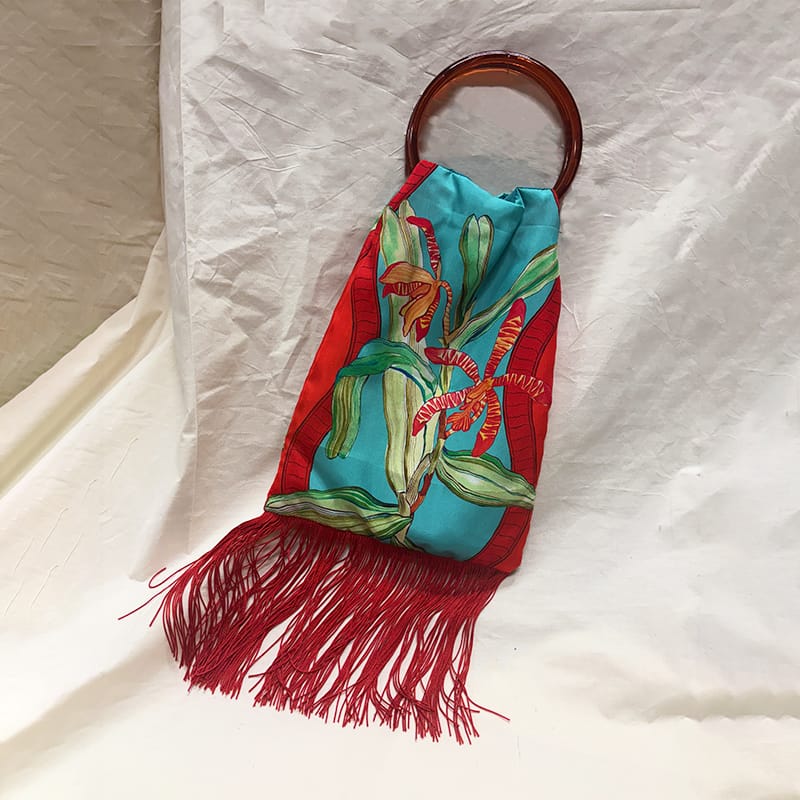 Tigerlily Azure Silk Luxury Handbag Eleni Malami