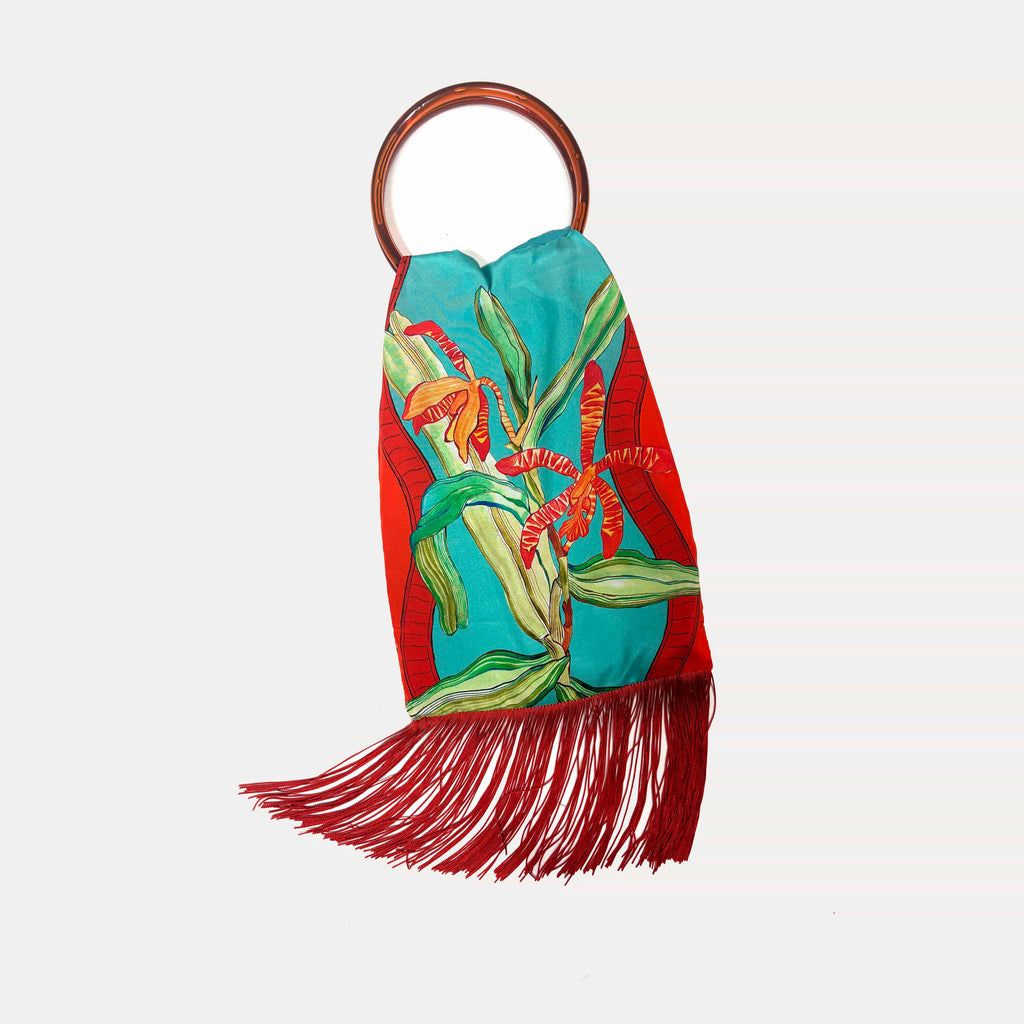 Tigerlily Azure Silk Luxury Handbag Eleni Malami