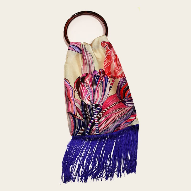 Tulip Cream Silk Luxury Handbag Eleni Malami