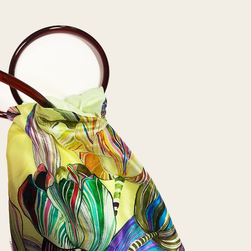 Tulip Lemon Silk Luxury Handbag Eleni Malami