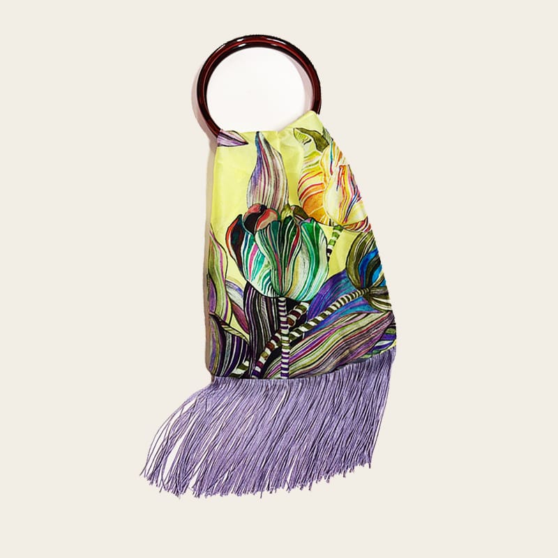 Tulip Lemon Silk Luxury Handbag Eleni Malami