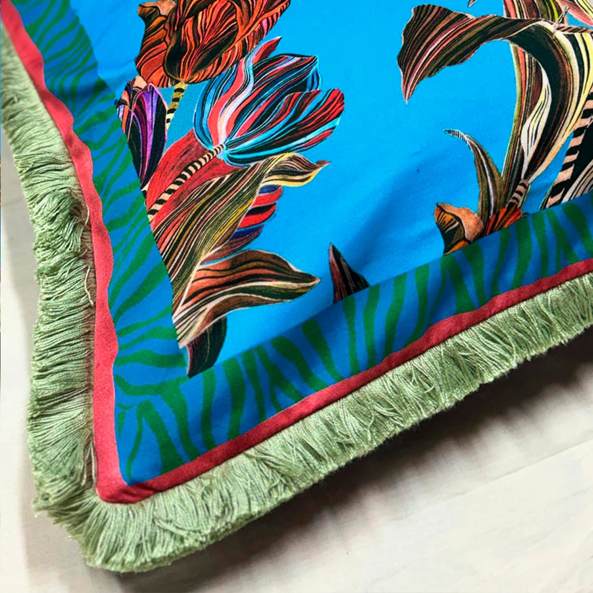 Tulipa Ciel Cushion - Luxury Handmade Tassel Fringe Pillow Eleni Malami