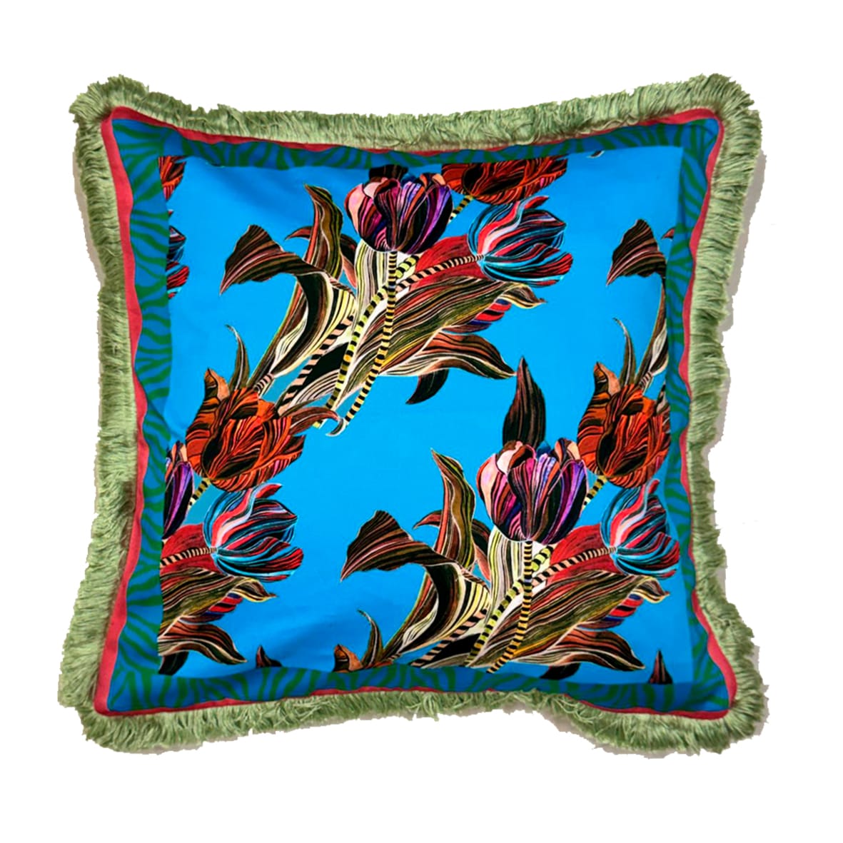 Tulipa Ciel Cushion - Luxury Handmade Tassel Fringe Pillow Eleni Malami