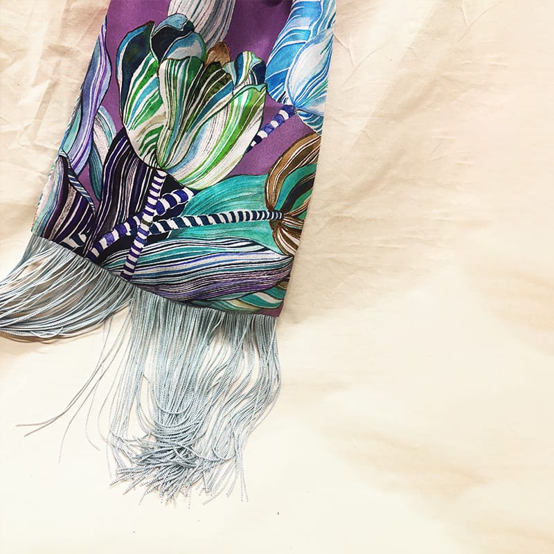 Tulipa Mauve Silk Luxury Handbag Eleni Malami