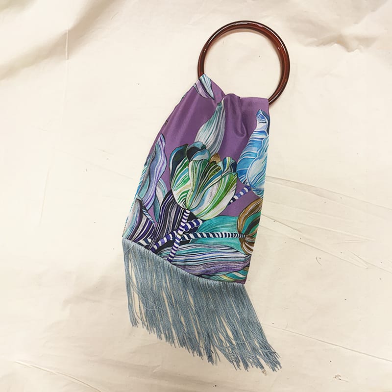 Tulipa Mauve Silk Luxury Handbag Eleni Malami