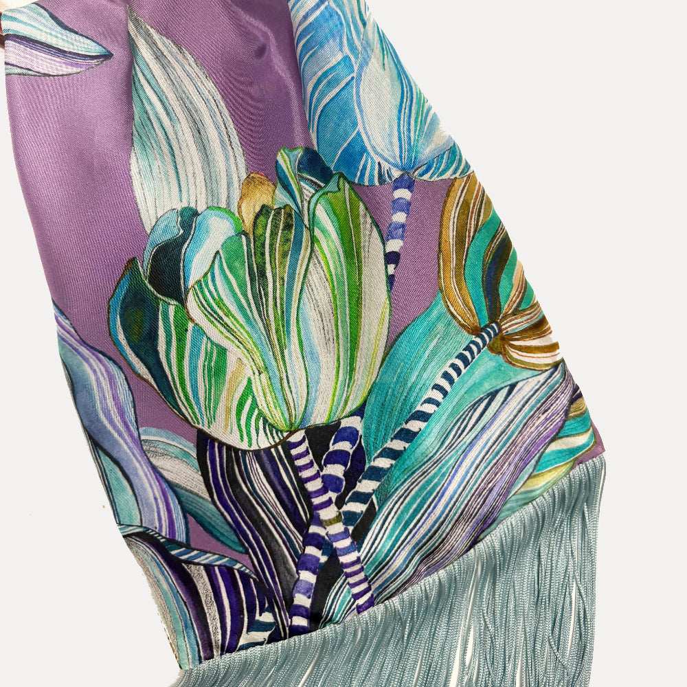 Tulipa Mauve Silk Luxury Handbag Eleni Malami